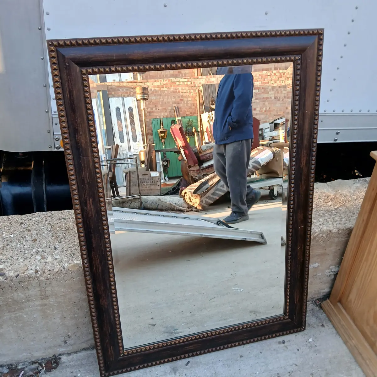 Bead Trimmed Beveled Wall Mirror 1