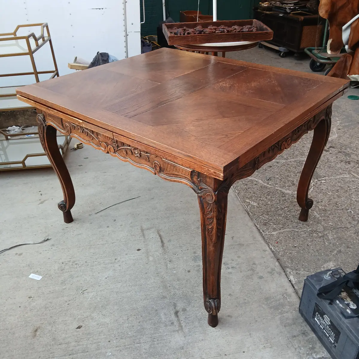 Louis Xv Draw Leaf Oak Table 1