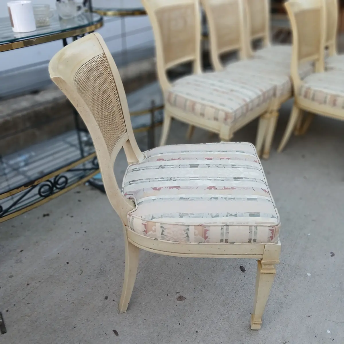 Set Of 6 Louis Xvi Cane Back Painted Chairs 1