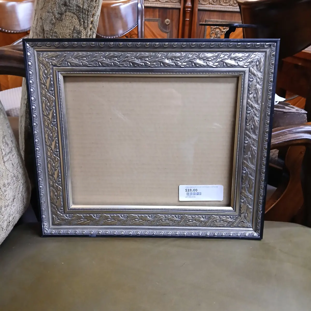 Small Ornate Silver With Leaves Frame 1