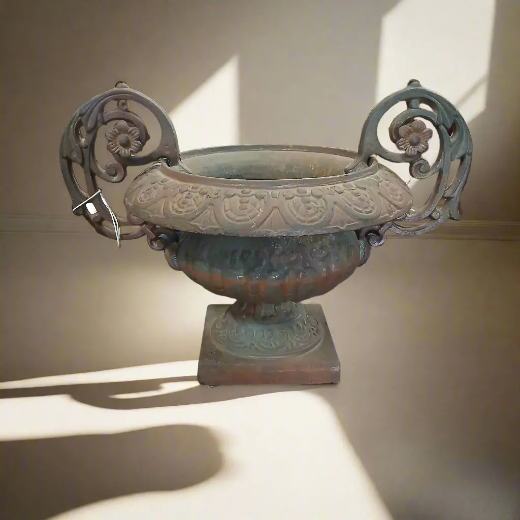 Antique Cast Iron Classical Urn 1