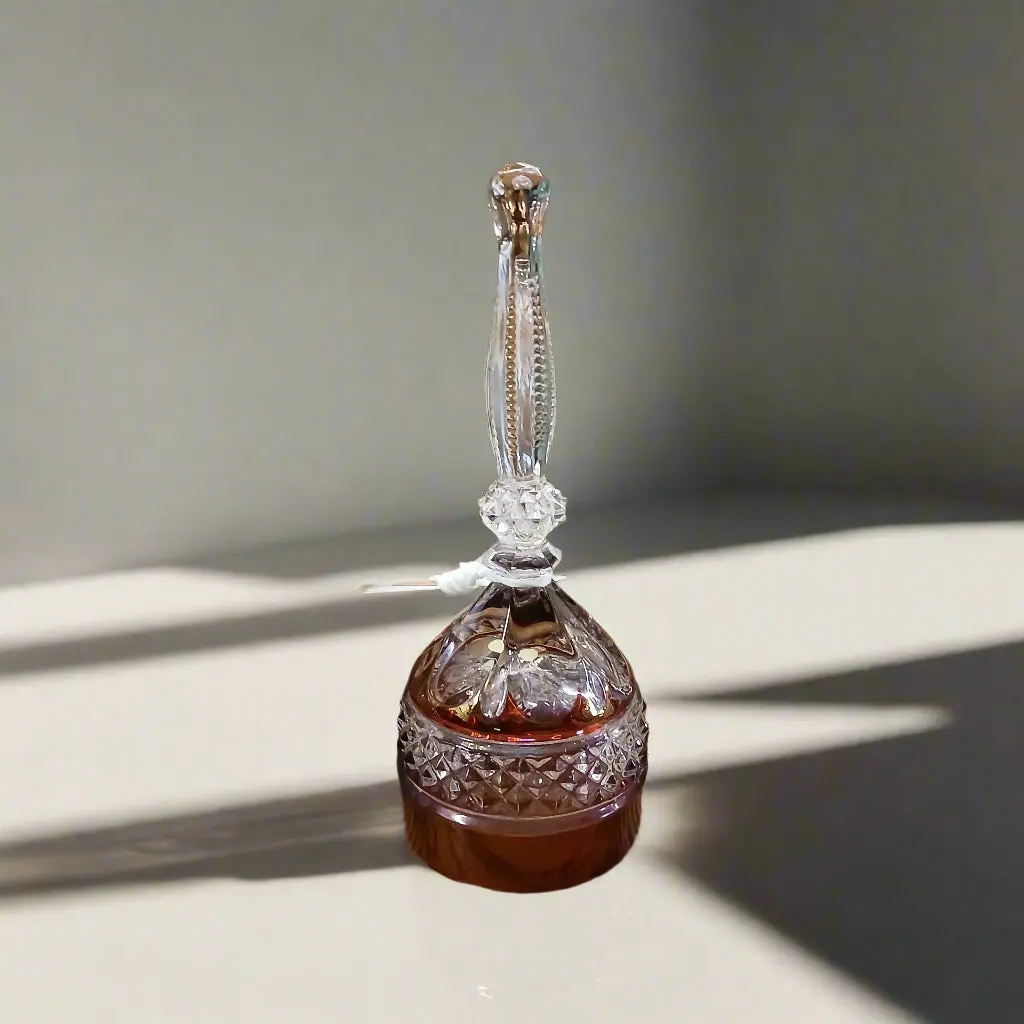 Small Crystal And Cranberry Glass Bell 1