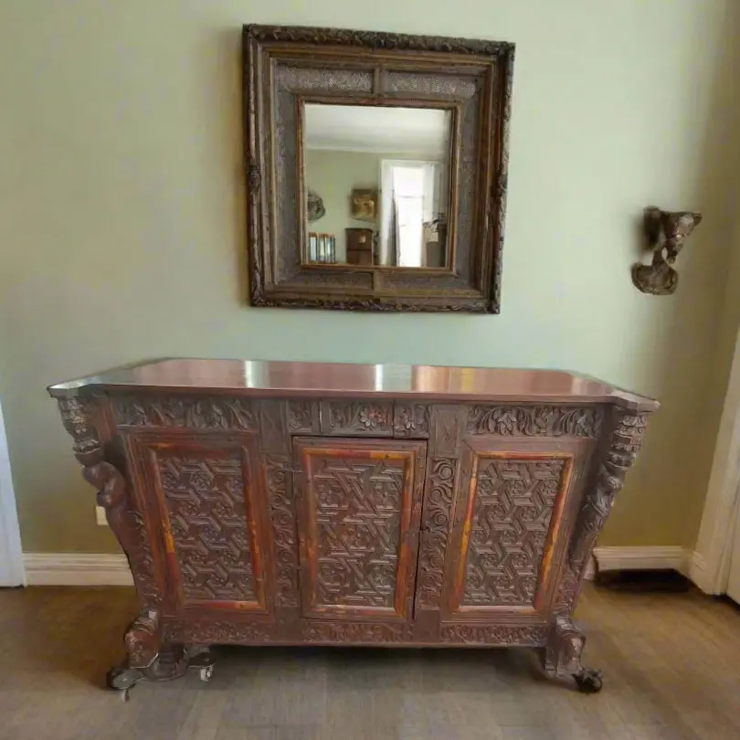 Carved Teak Server 1