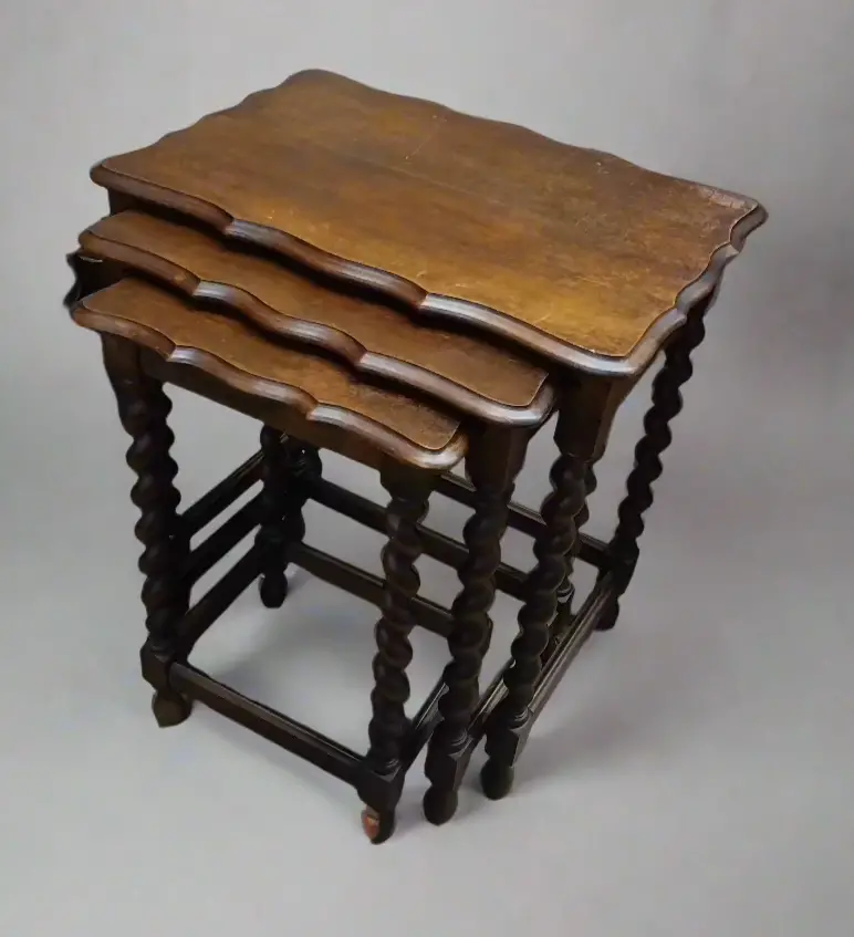 Set Of 3 Barley Twist Nesting Tables 1