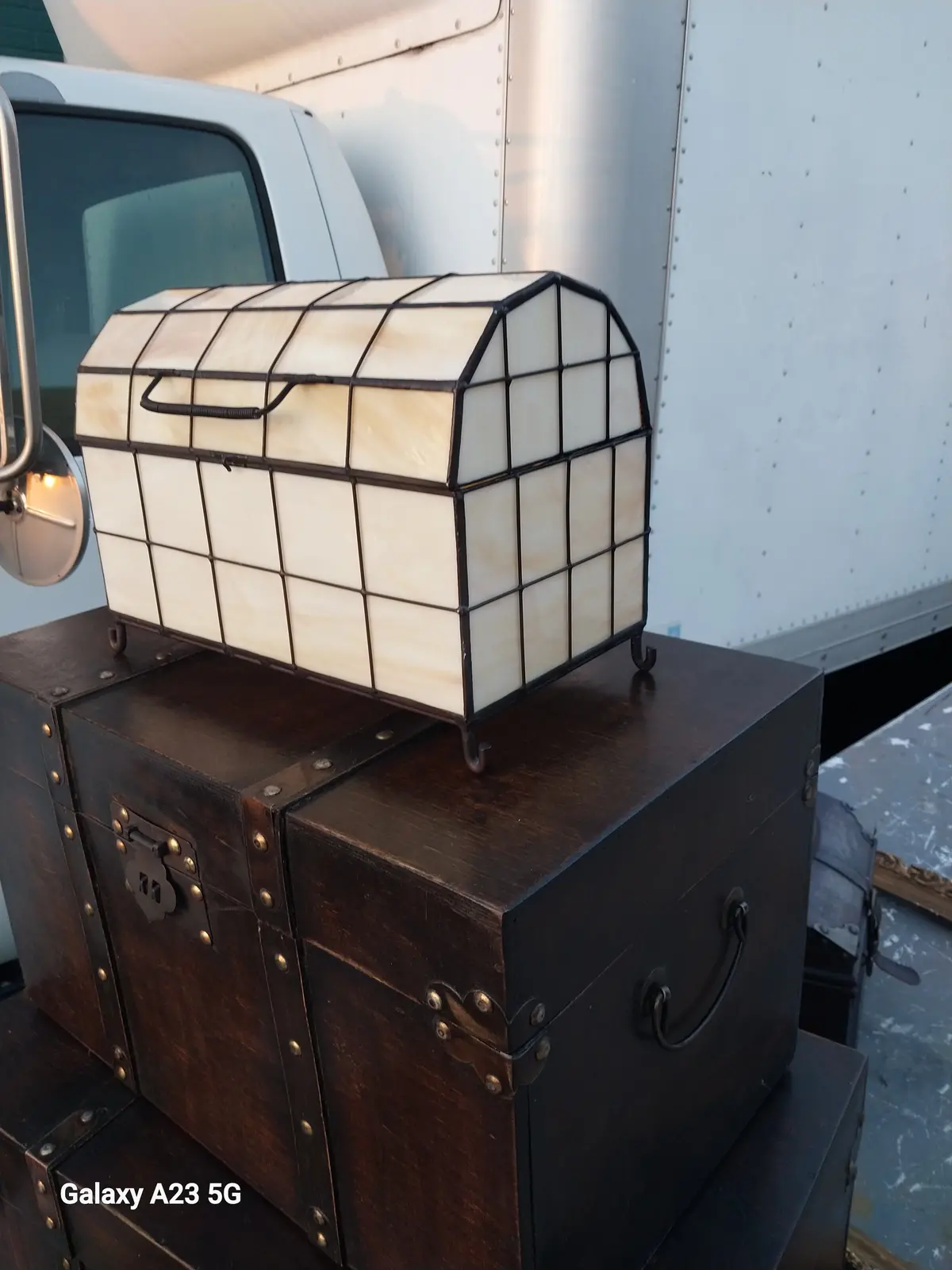 Domed Stain Glass Box As Found 1