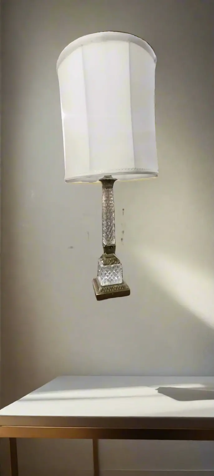 Tall Crystal Lamp With Shade 1