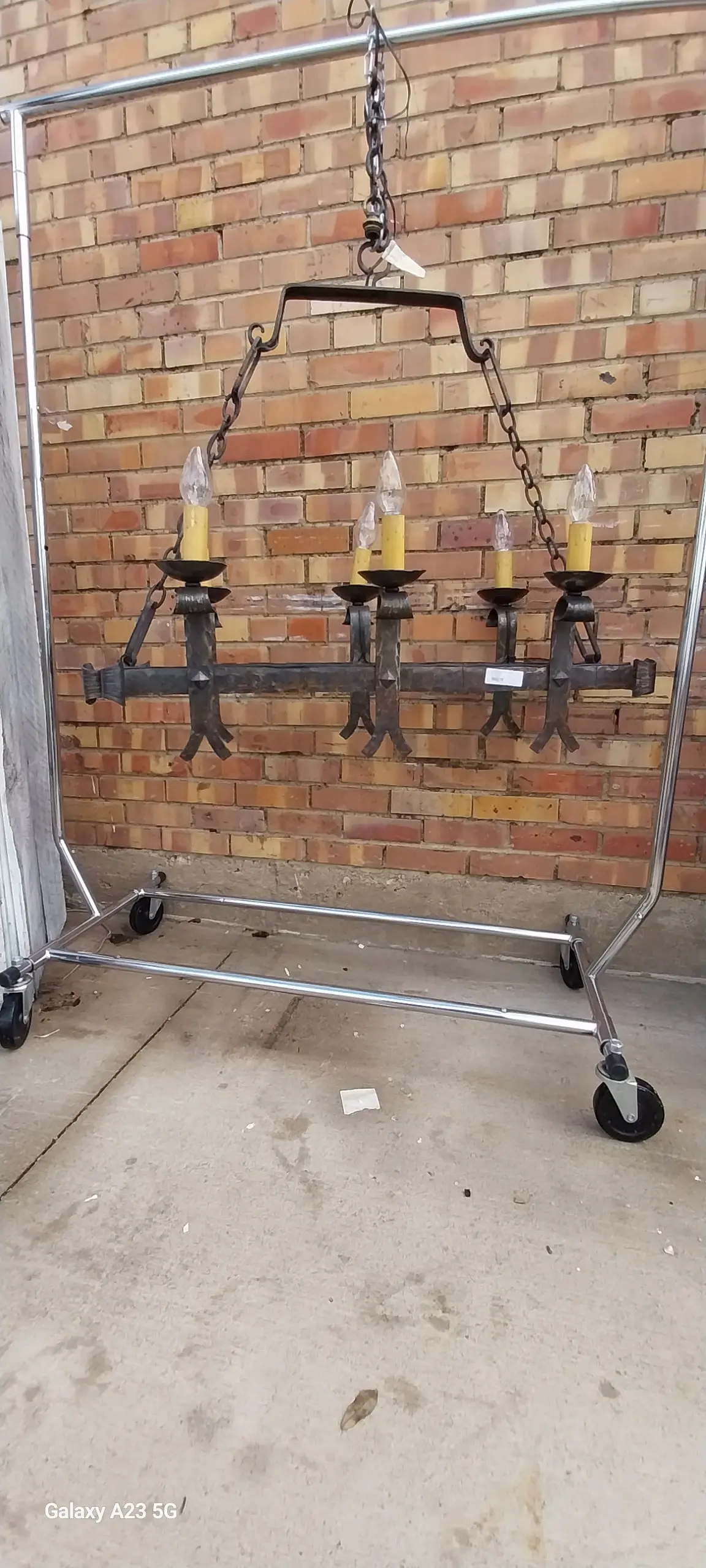 Beam Style 6 Light Iron Chandelier 1