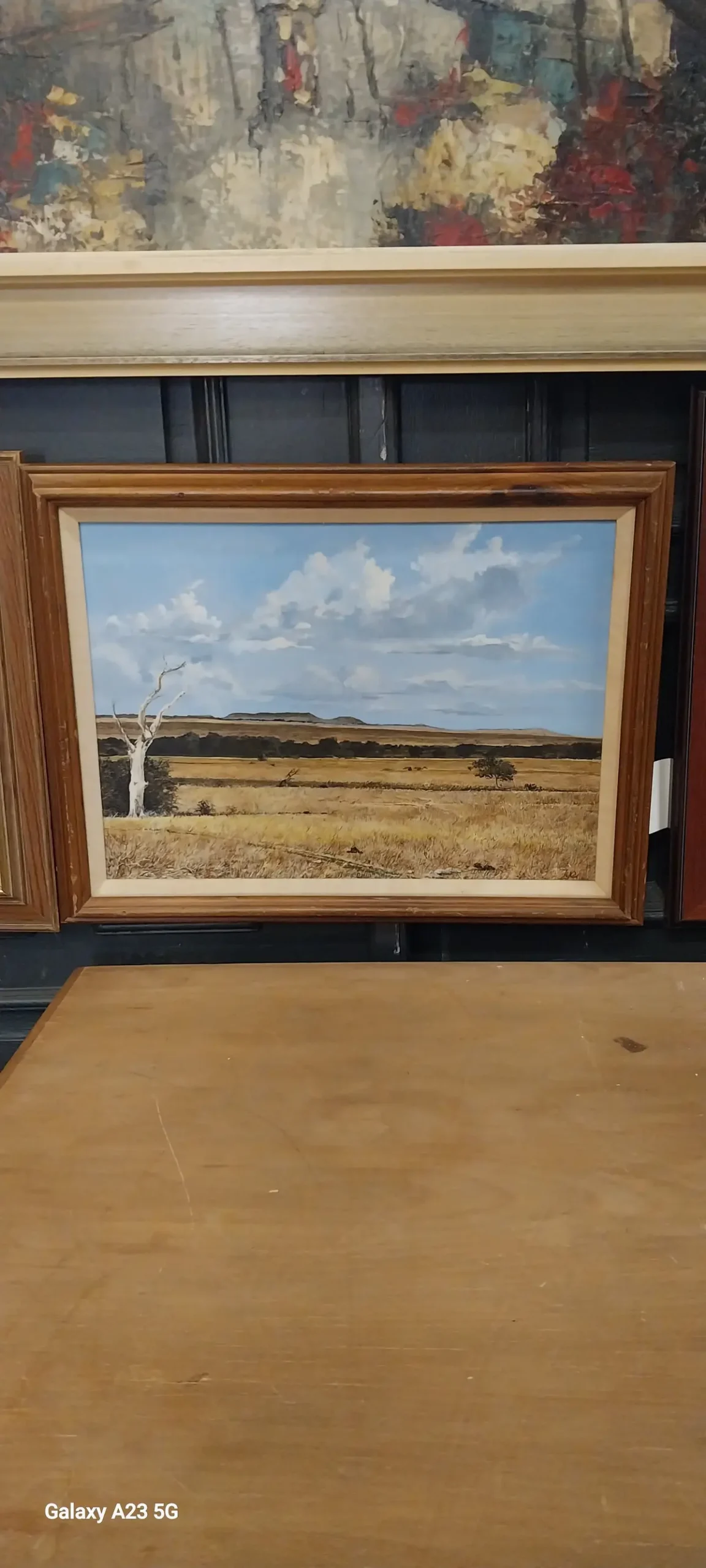 Framed Texas Hill Country  Summer Oil Painting 1