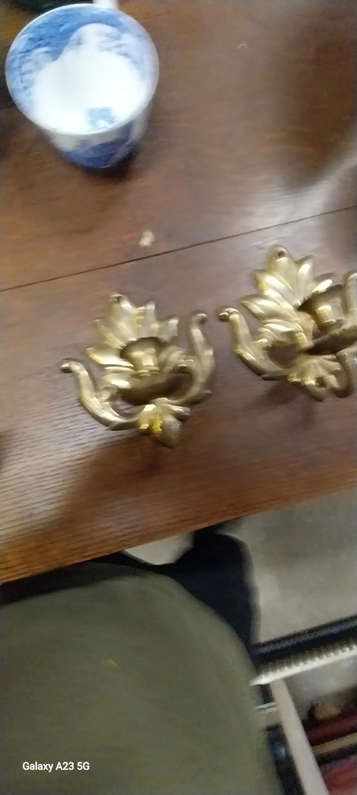 Pair Of Small Brass Candle Sconces 1