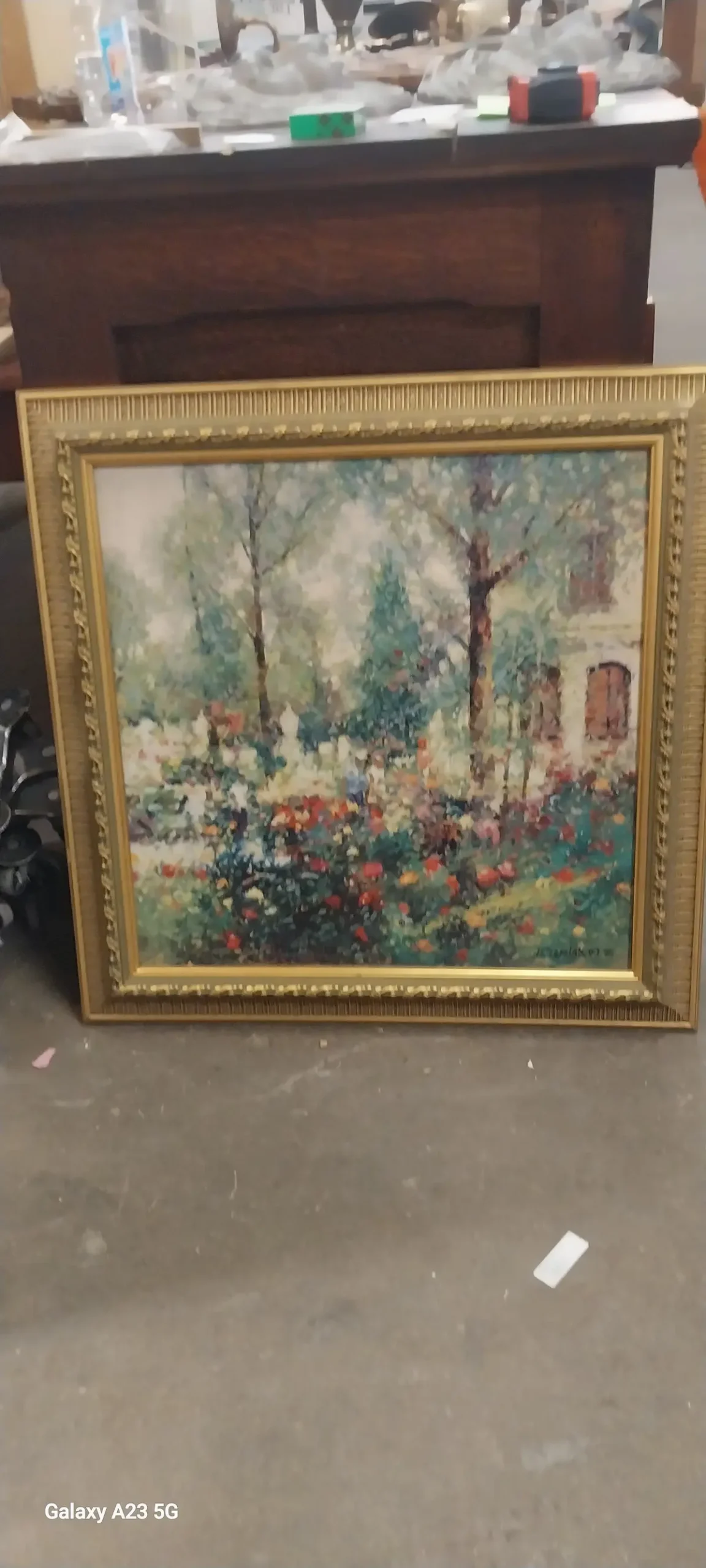 Framed Impreesionist Giclee Of A House With Trees 1