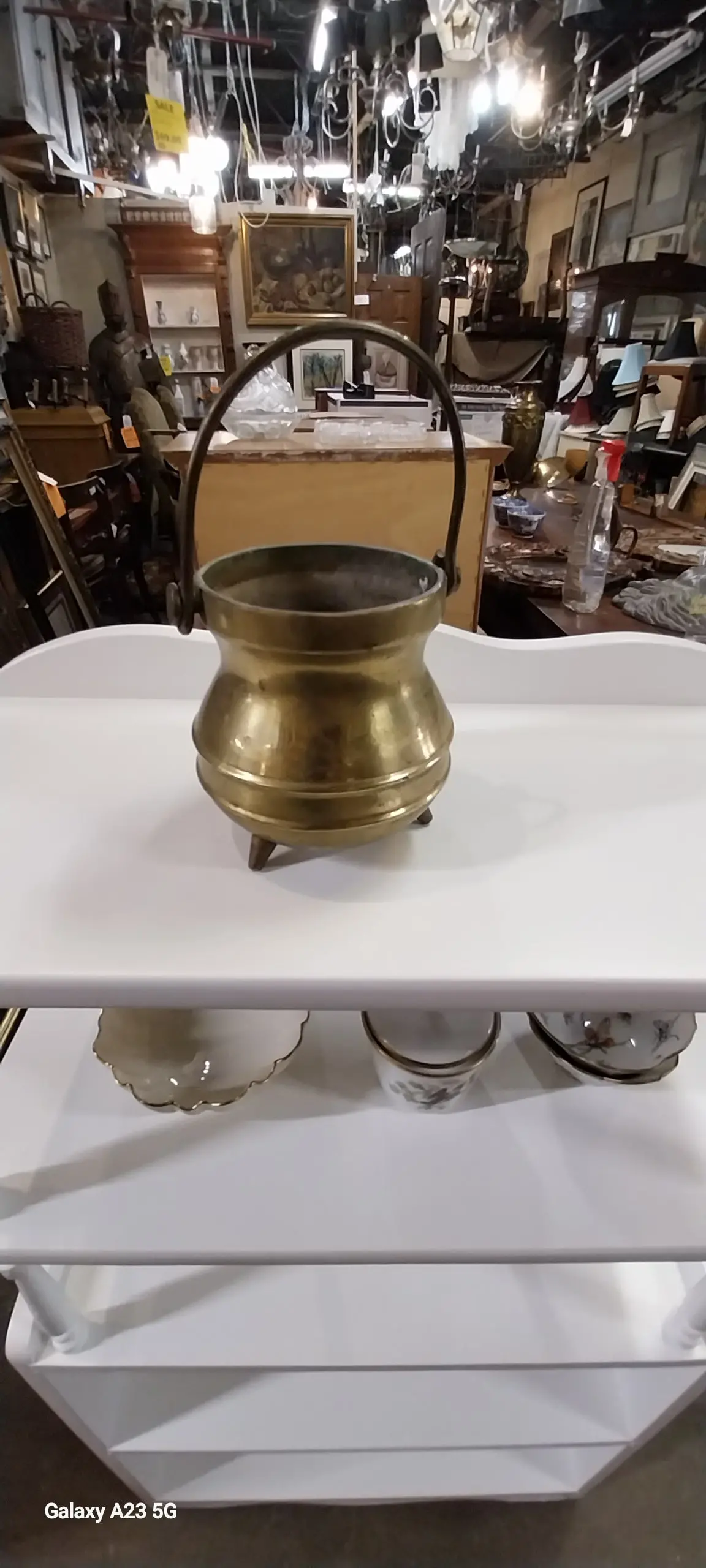 Small Heavy Brass Pot 1