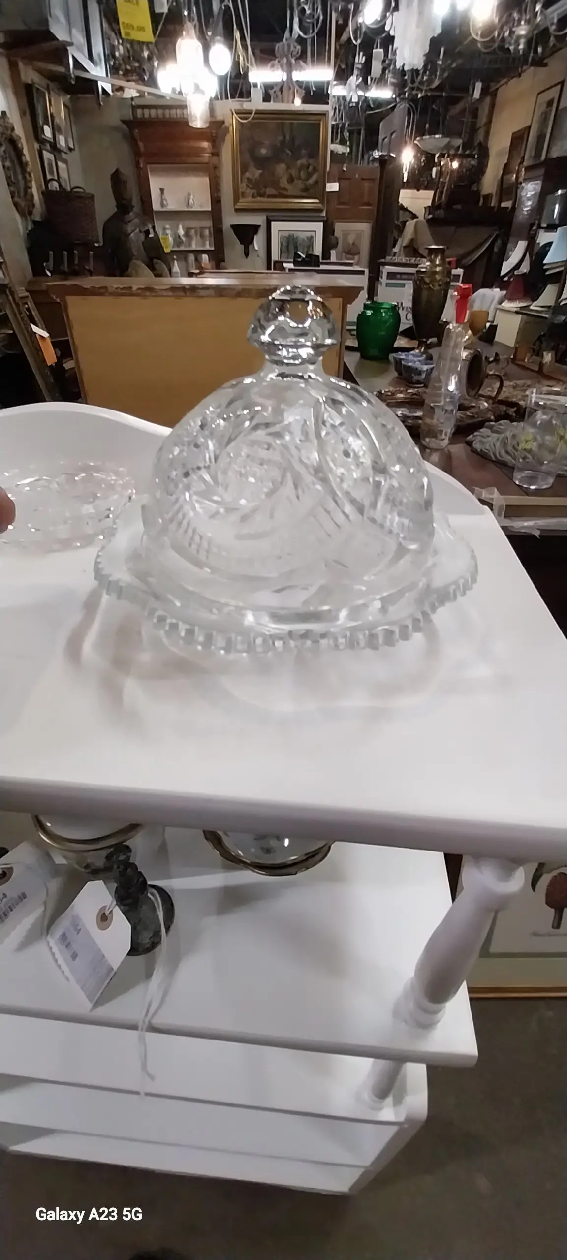 Round Covered Glass Butter Dish 1