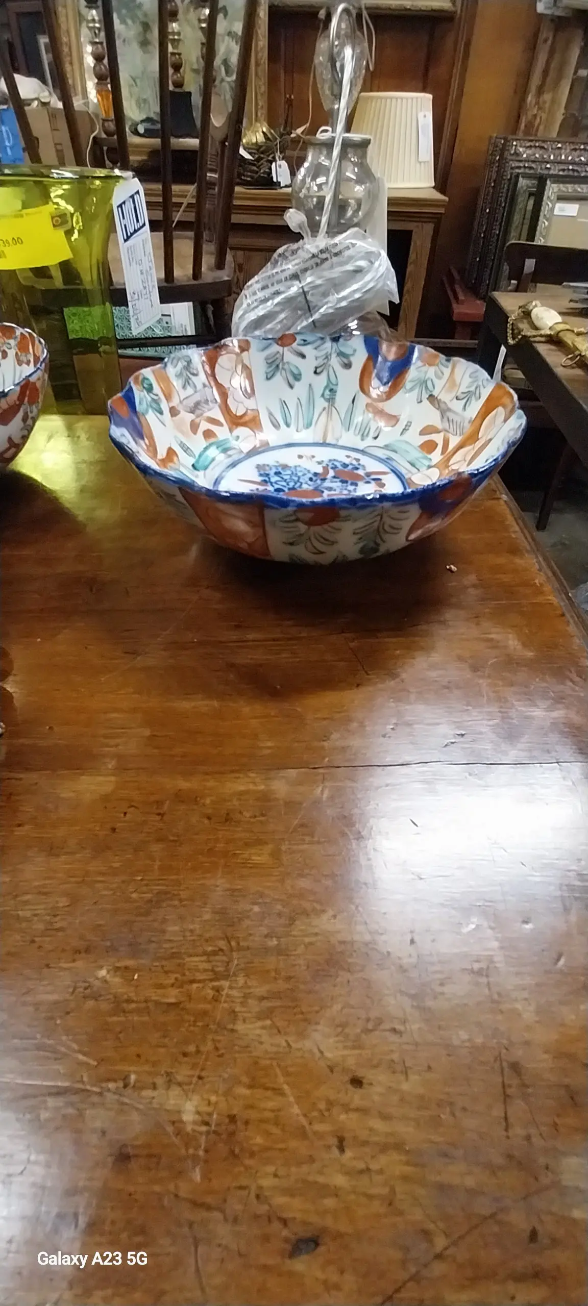 Medium Imari Bowl With Blue And Orange 1