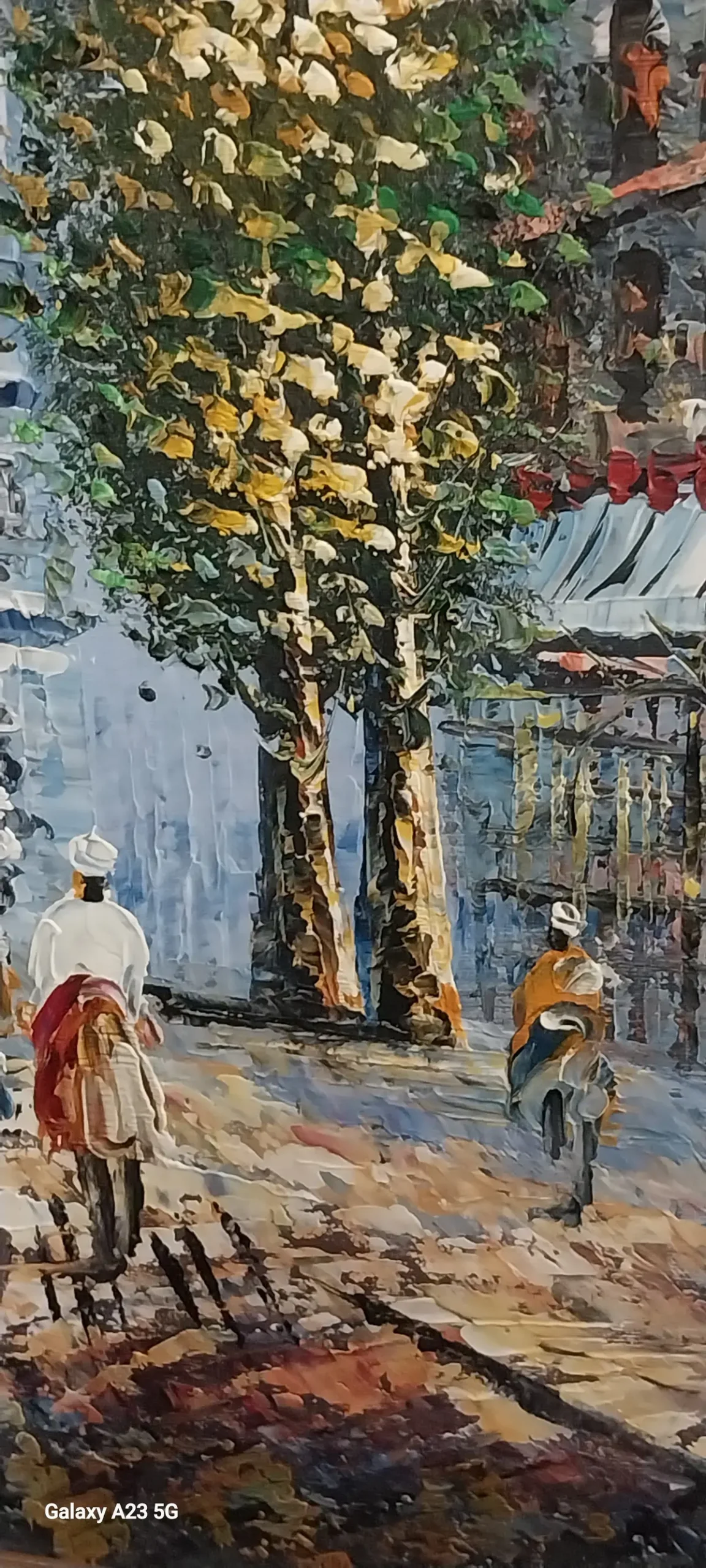 Framed Mid Century City Scape Oil Painting 1