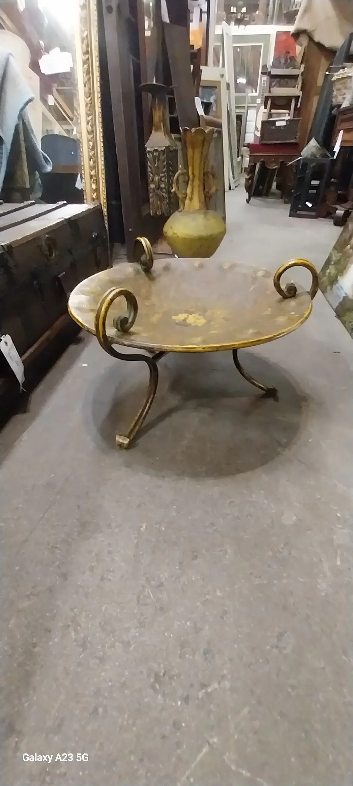 Painted Metal Footed Bowl 1