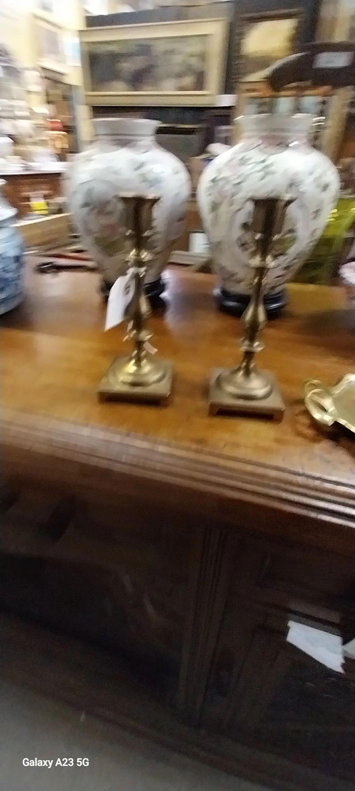 Pair Of Small Brass Candle Stands 1