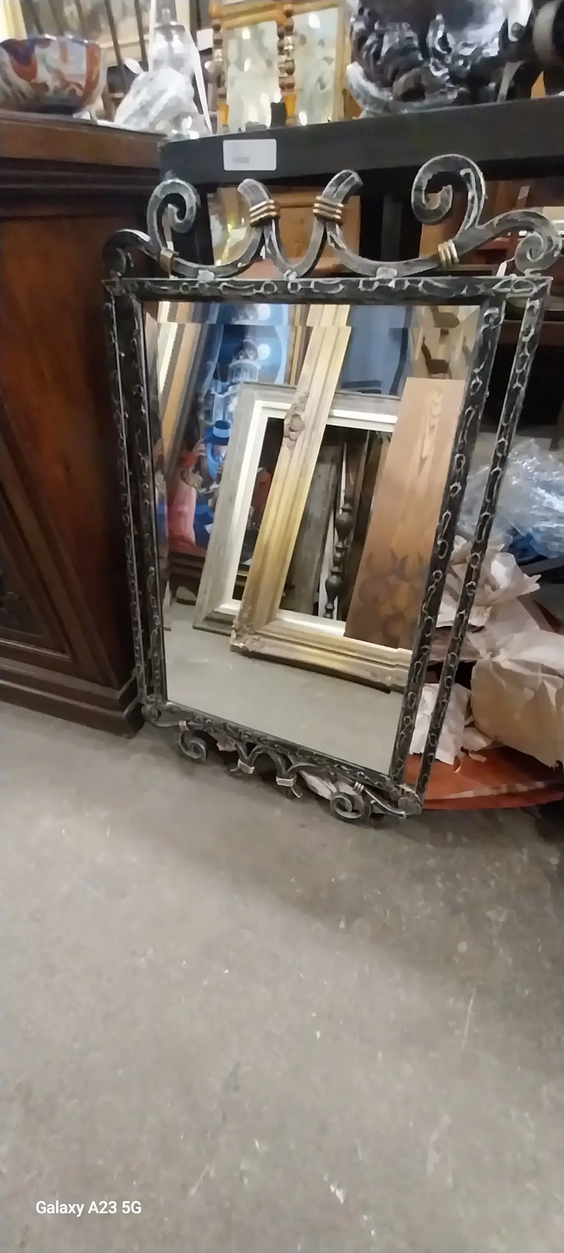 Gold And Silver Iron Beveled Mirror 1