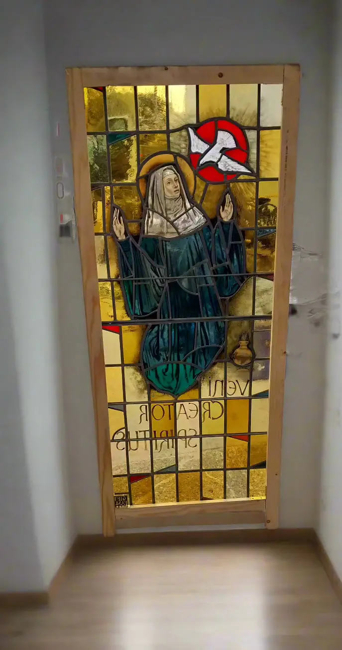 Holy Spirit Descending As A Dove Stained Glass Window Attributed To Belgian Jan Wouters 1
