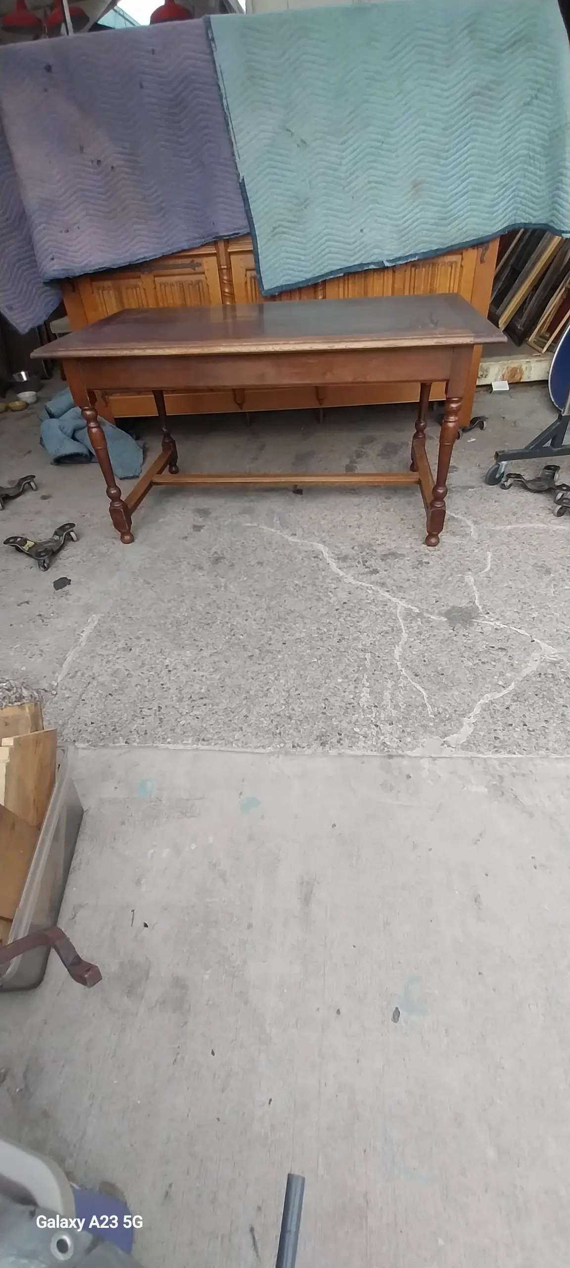 William And Mary Oak Glass Top Table 1