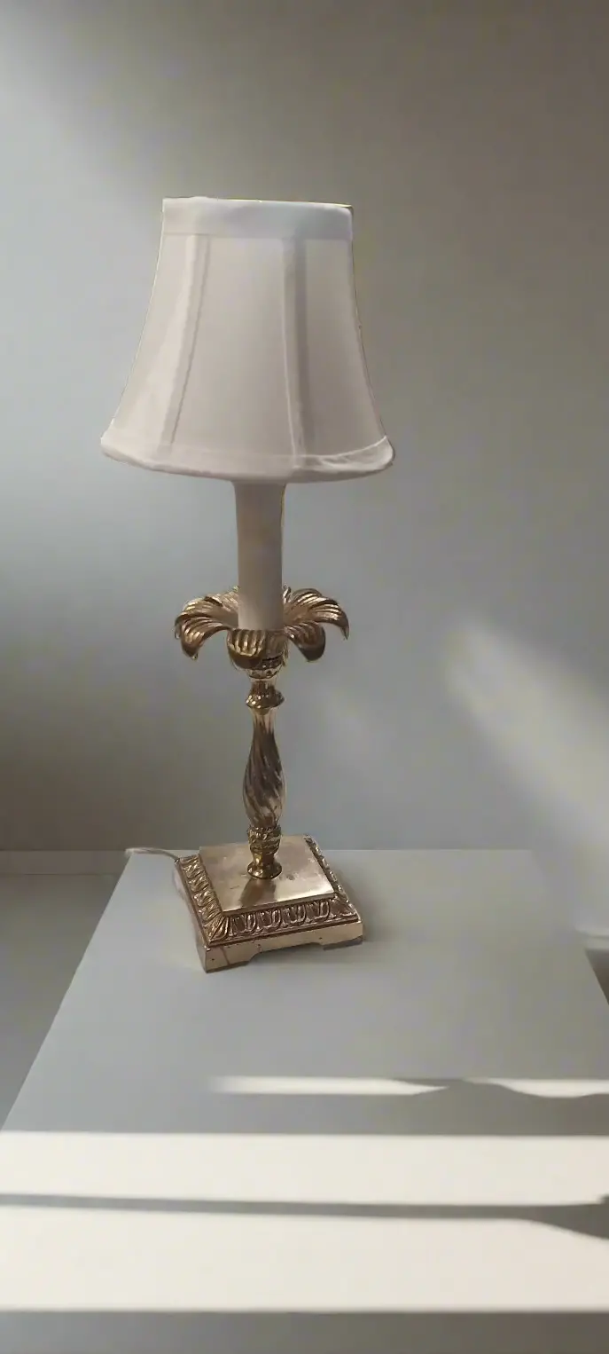 Single Tiny Brass Lamp With Shade 1