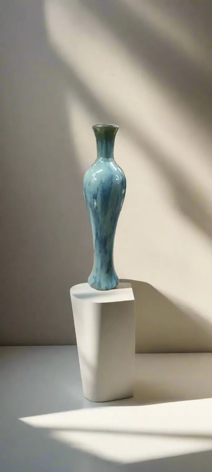 Mid Century Style Blue Vase 1