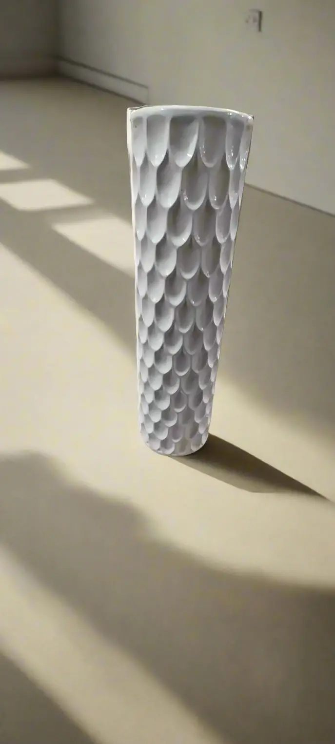 White Imbricated Vase 1
