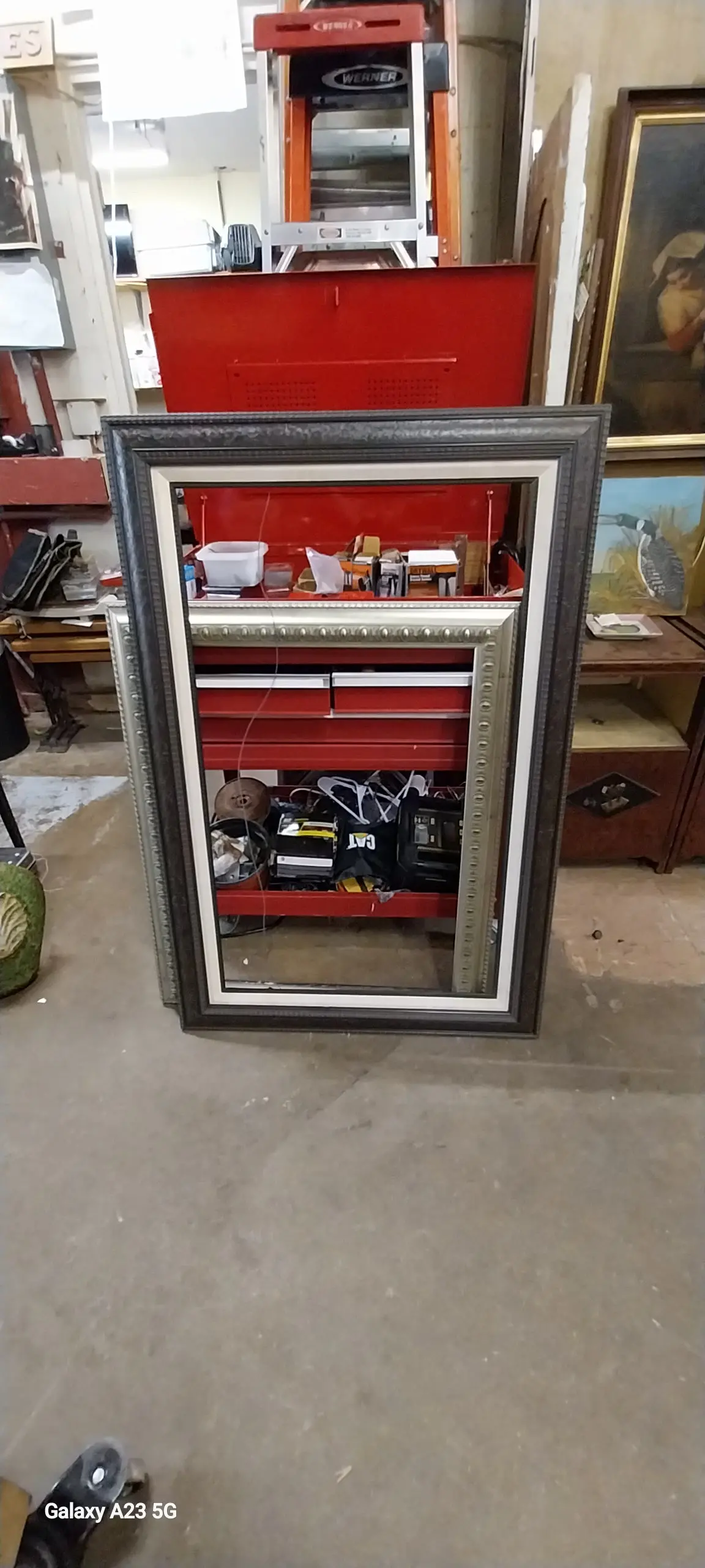 Large Heavy Textured  Frame With Linen Filet 1