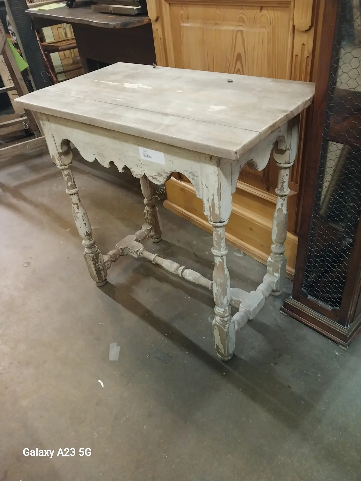 Shabby Painted Low White Table 1