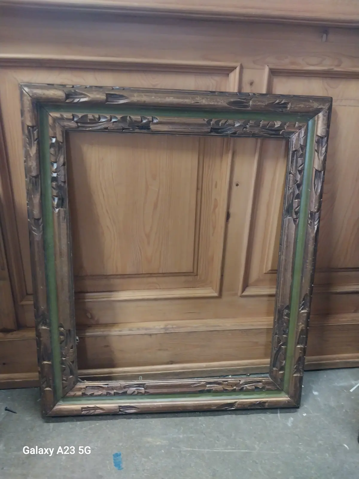 Green And Gold Carved Wood Frame 1
