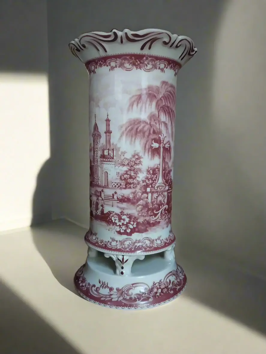 Red And White Tall Vase 1