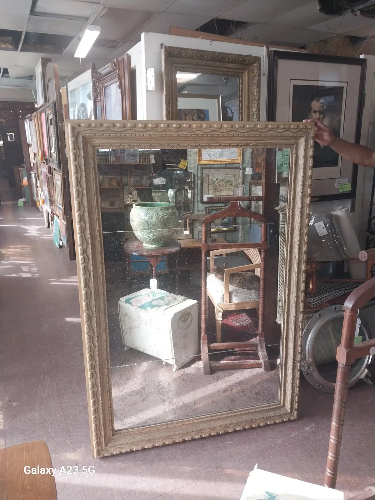 Large Gold Framed 3 Panel Mirror 1