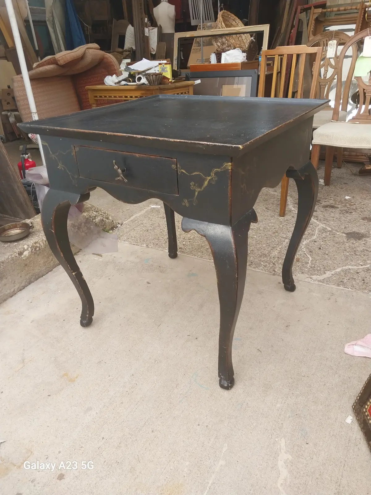 Painted Black Game Table As Found 1