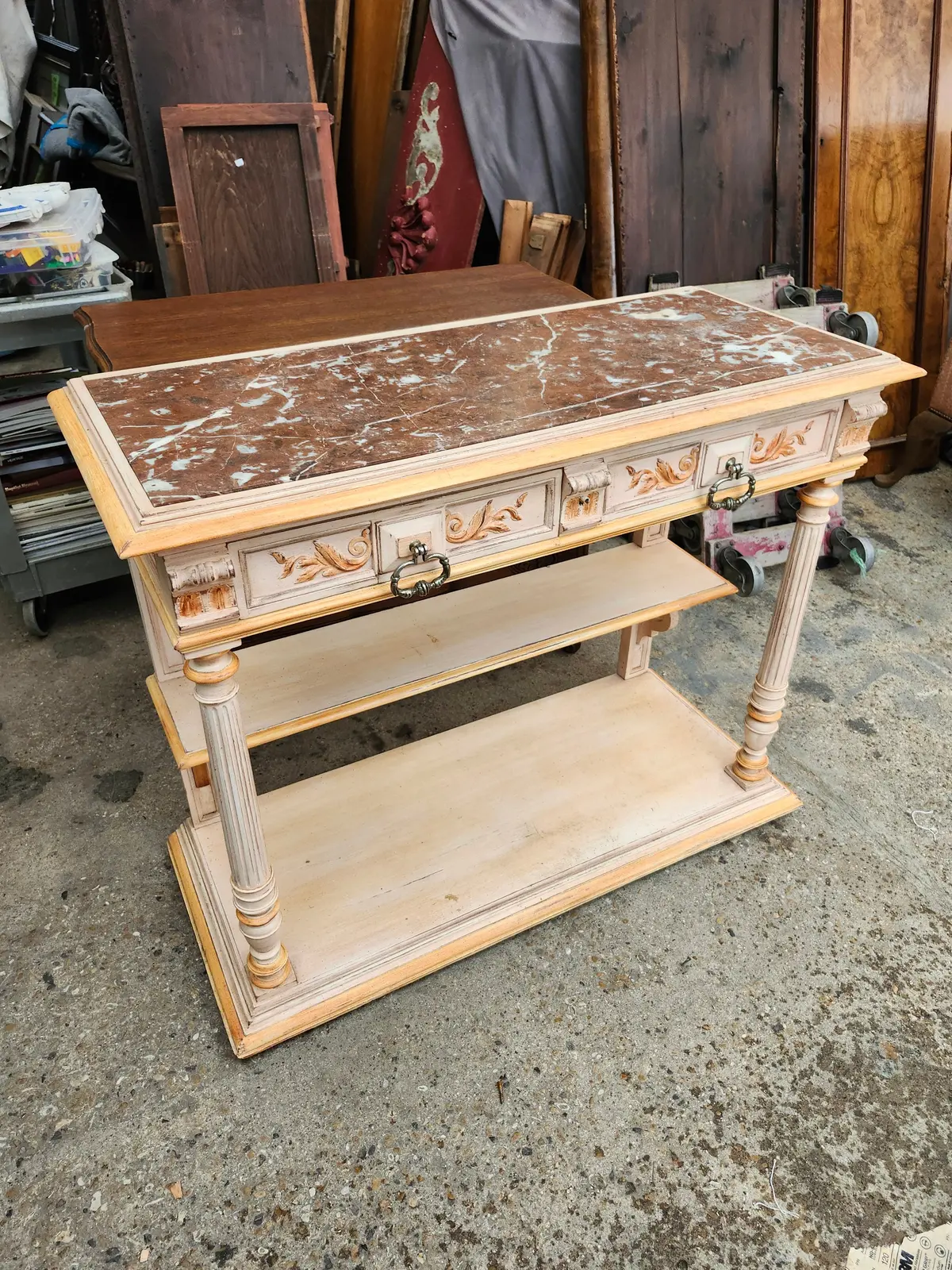 Henri Ii Painted Marble Top Dessert Server 1