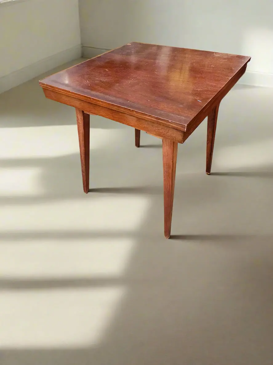 Mid Century Walnut Square Side Table 1