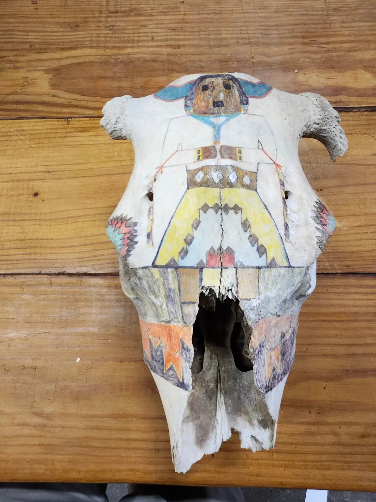 Southwestern Style Hand Painted Skull 1