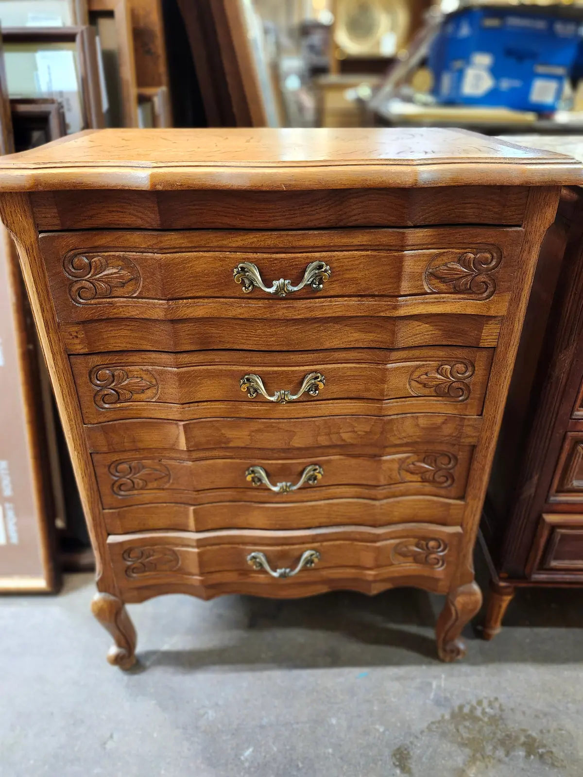 Louis Xv Small 4 Drawer Oak Chest 1