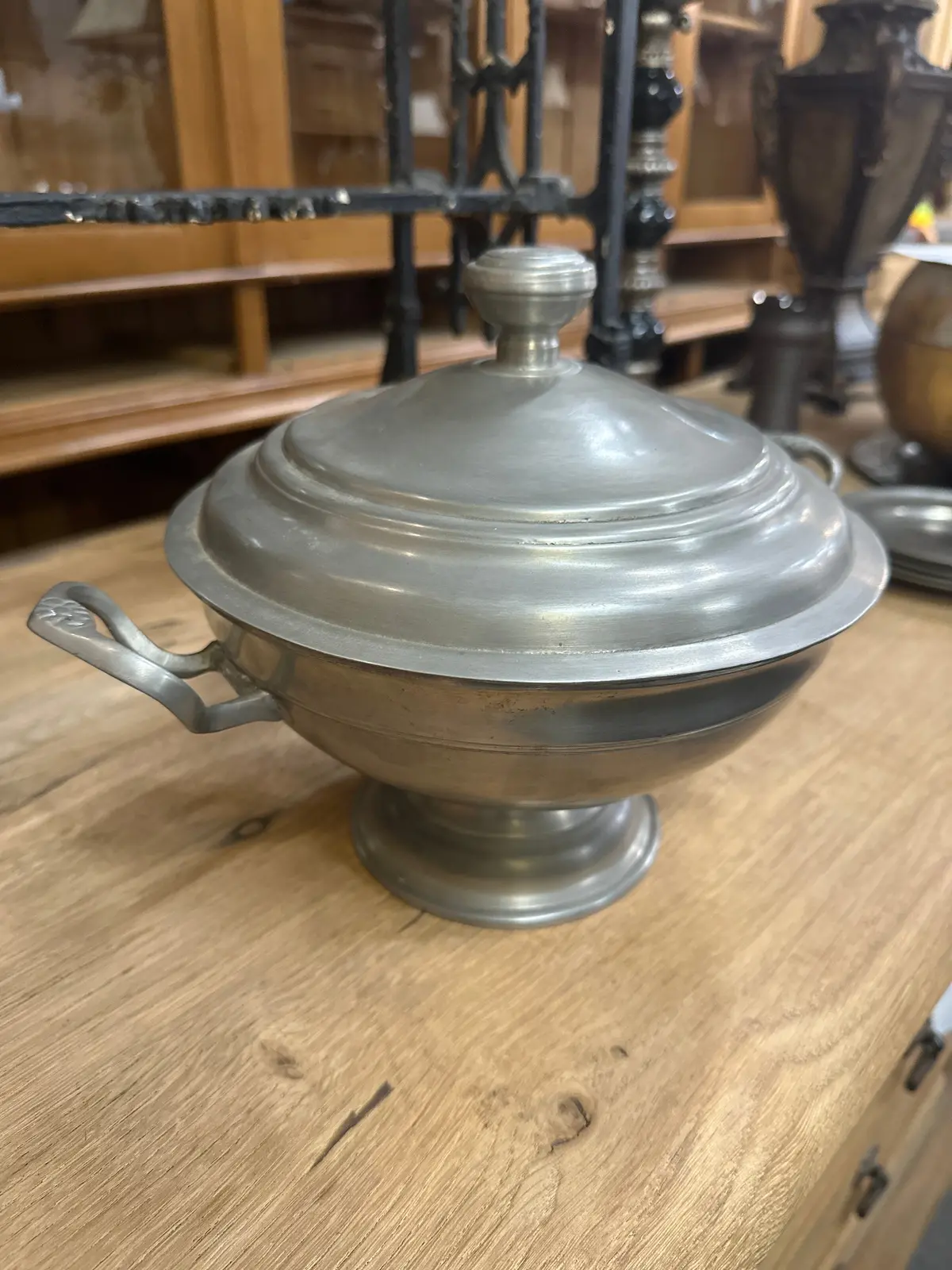 Pewter Compote With Under Plate 1