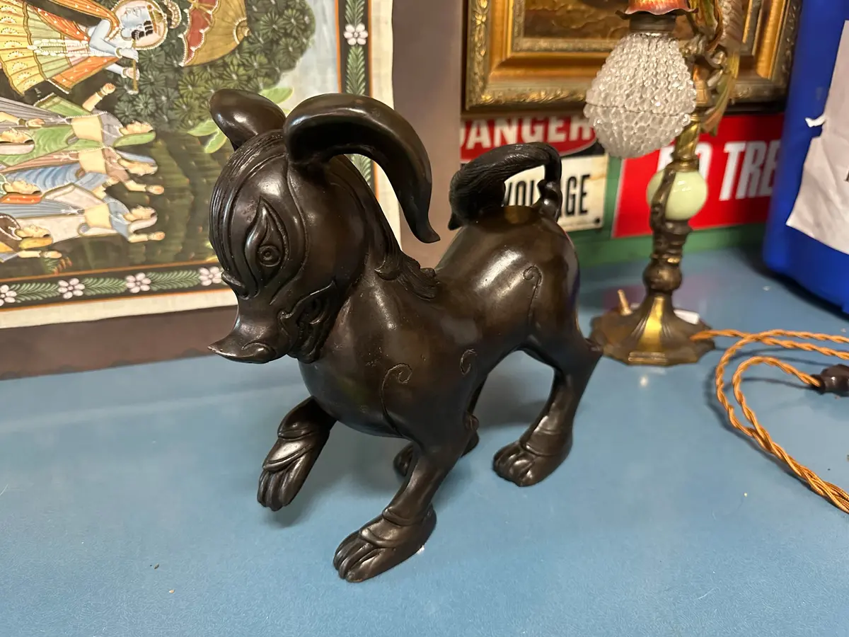 Bronze Auspicious Chinese Ram "Good Fortune" 1