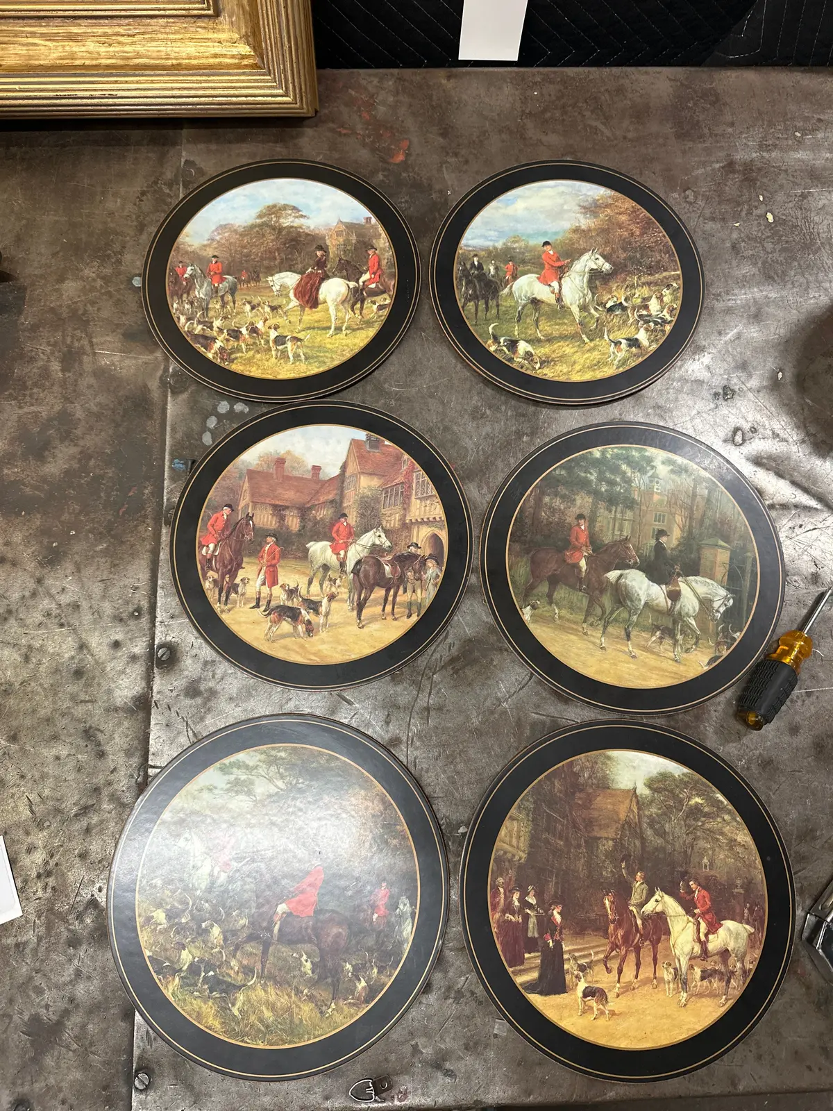 Set Of 6 Hunts Scene Hot Pads 1