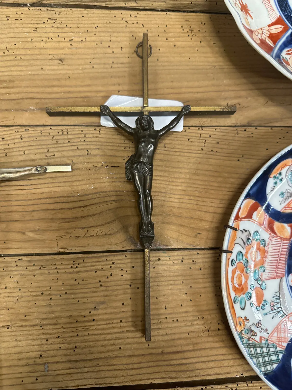 Small Brass Crucifix With Patinated Corpus 1