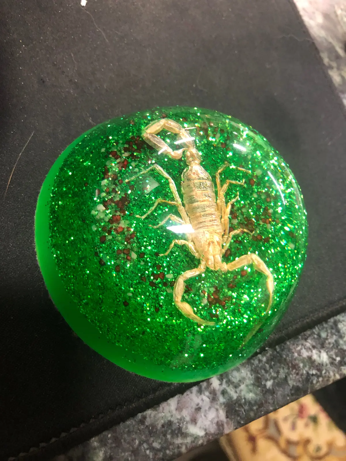 Green Acrylic Scorpion Paper Weight 1