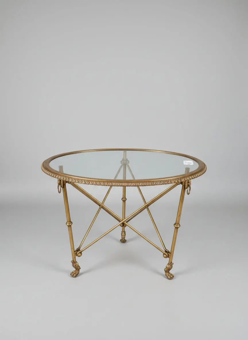 Ralph Lauren Glass Top Iron Table 1