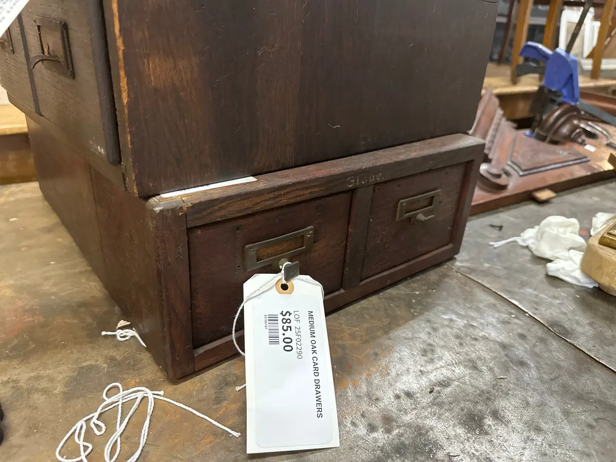 Medium Oak Card Drawers 1