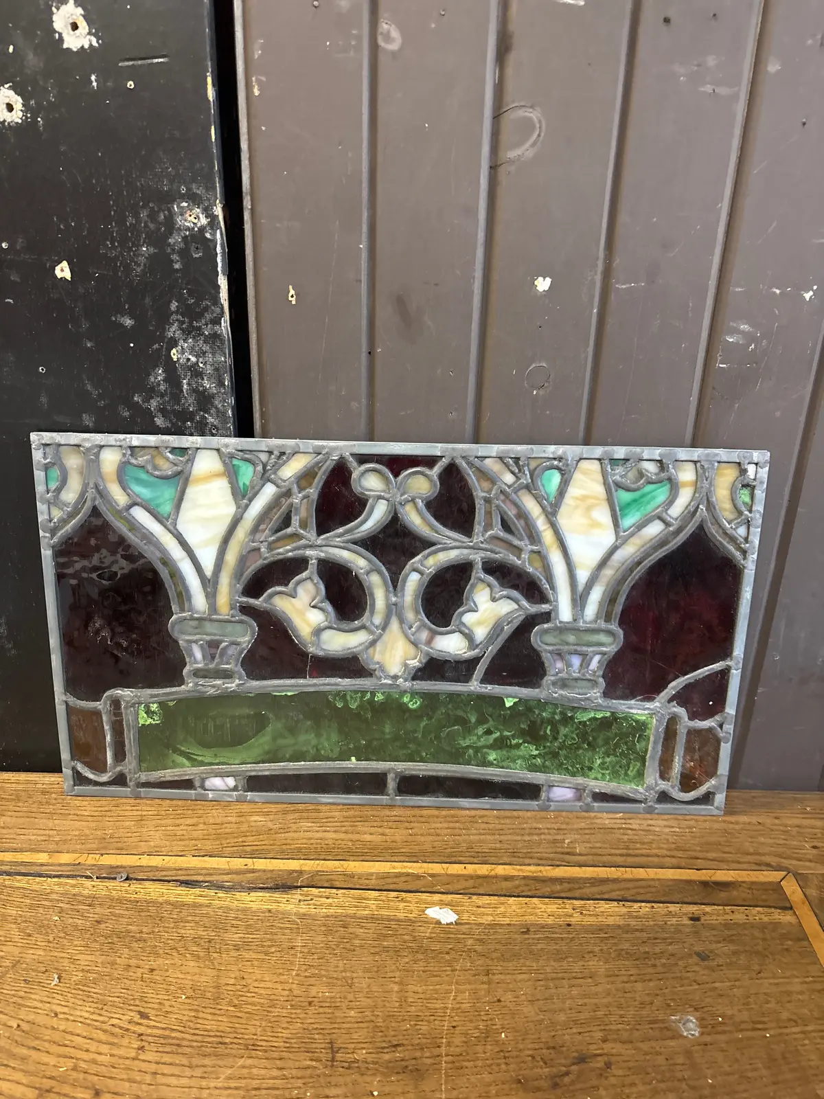 Rectangular 19Th Century Stained Glass Window 1