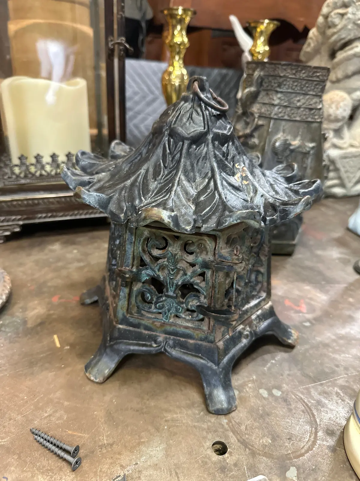 Pagoda Chinese Iron Candle Holder 1