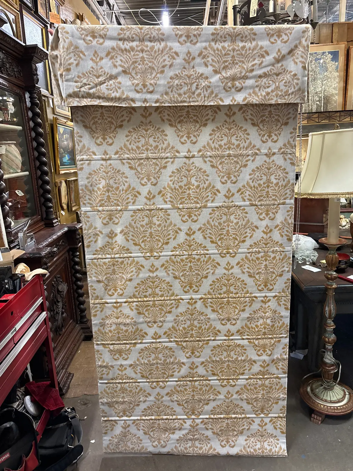 Set Of 3 Damask Roman Shade Blinds 1