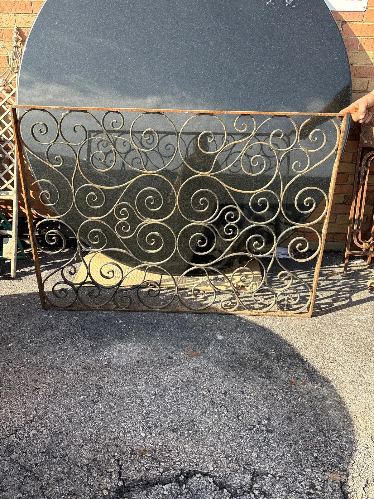 Ornate Black Scrolled Wrought Iron Panel 1