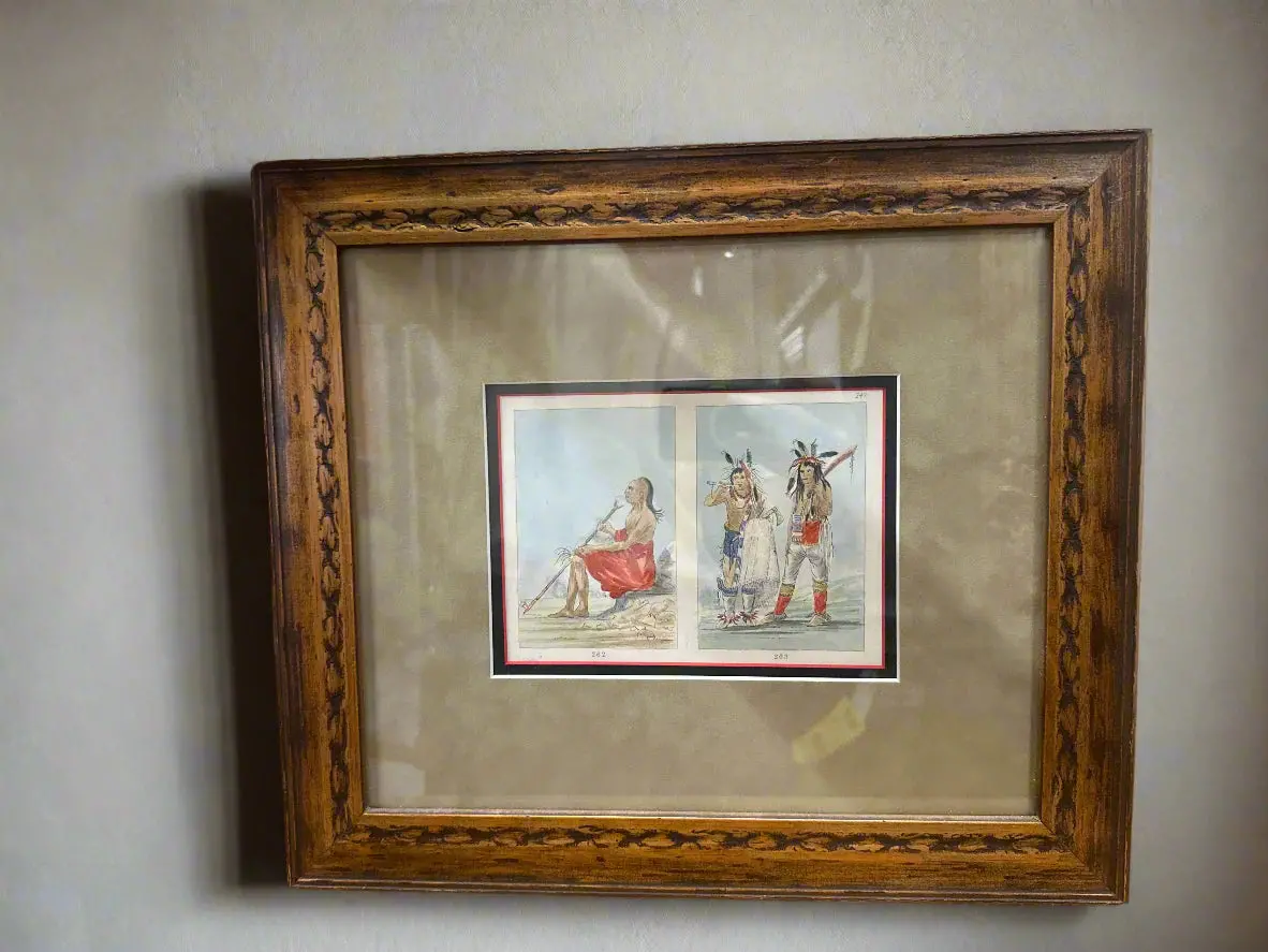 1876 North American Indians Hand Colored Print By George Catlin 1