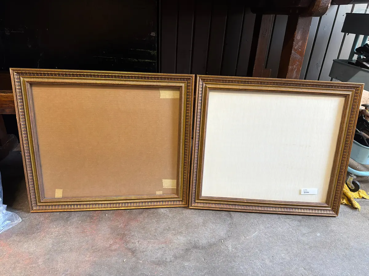 Pair Of Gilt Frames With Green Liners 1