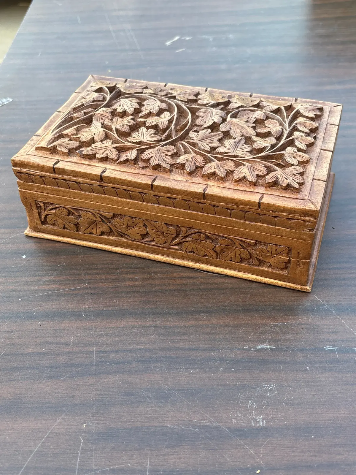 Carved Box With Secret Lock 1